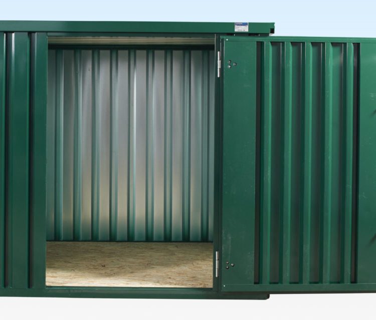 (Powder Coated) Flat Packed Metal Storage Container