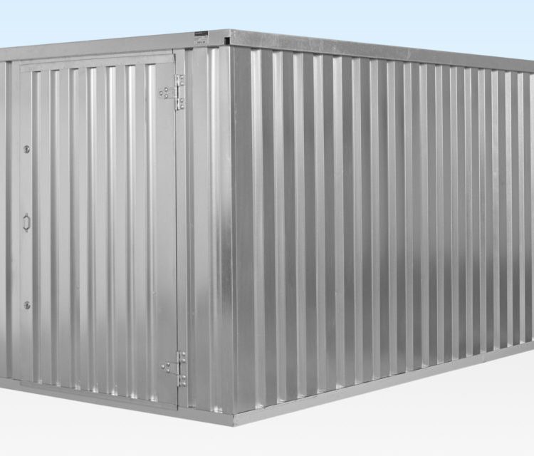 4m x 2.1m Flat Pack Container Store – Galvanised