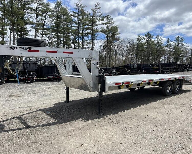 2024 Alum Line Trailers 8.5x24 13K Aluminum Gooseneck w/Flip-Over Ramps