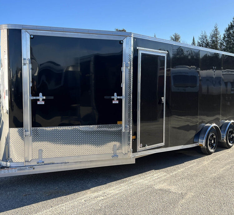 2024 Sno Pro 7.5x22 Aluminum 4-Place Drive In/Out w/Extra Height, Mats & Guides, Canopy