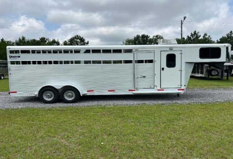 Used 2022 Shadow STK Stock Trailer with 8′ Short Wall
